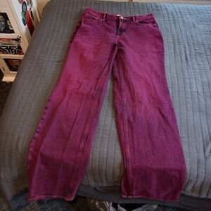 Magenta 100% cotton hand dyed low-mid rise jeans womens size 27
